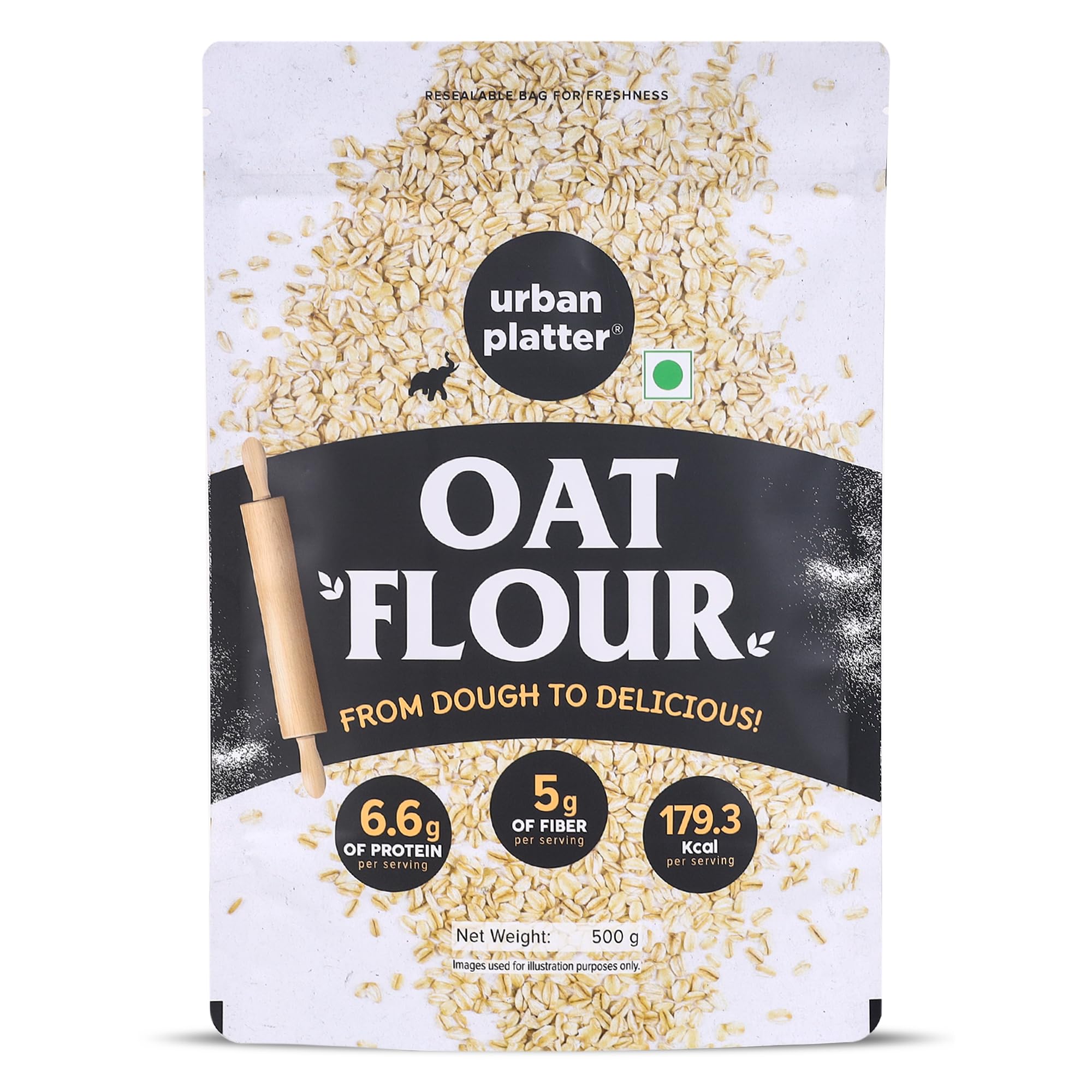 Urban Platter Oats Flour, 500g (Gluten-Free | Fiber-Rich | Ideal for Baking, Pancakes & Smoothies | Made from 100% Whole Oats)-image-4