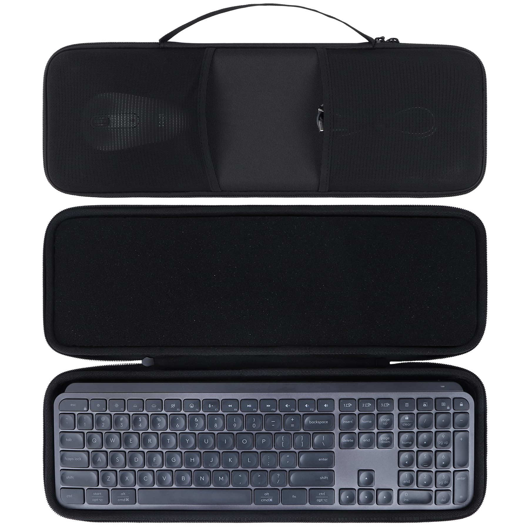 Étui compatible avec clavier lumineux Logitech MX Keys S/MX Keys Advanced (Graphite)