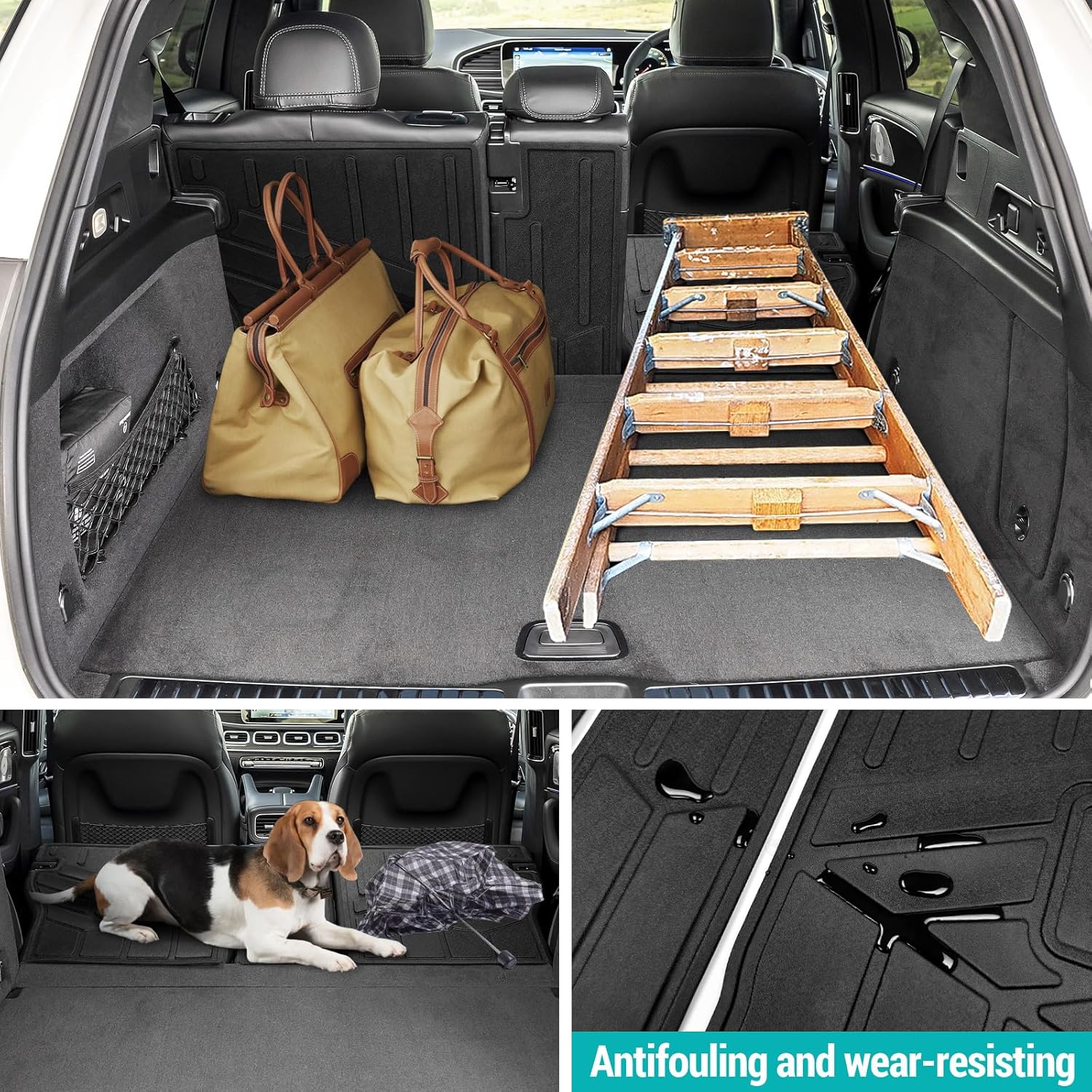 Backrest Mats Compatible with 2020-2025 Mercedes Benz GLE Class 5 Passenger (Not Fit Coupe), All Weather Cargo Liner Seat Back Covers TPE Protector Fit for Mercedes Benz GLE Accessories