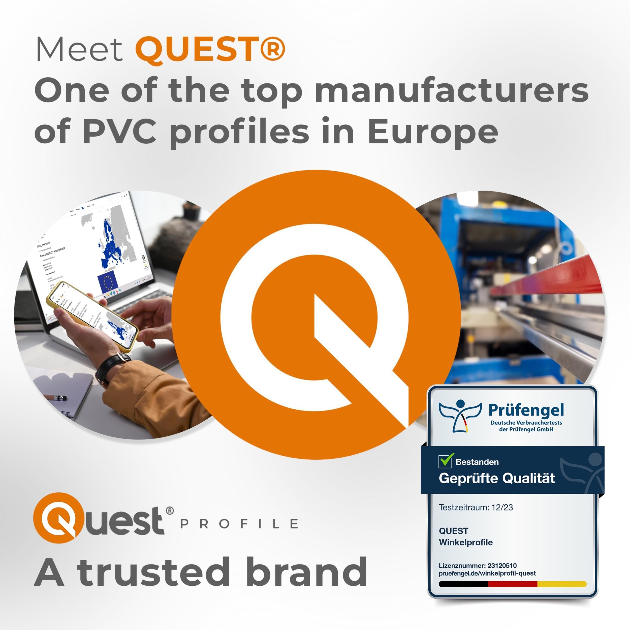 Quest taśma ogrodzeniowa PVC 10 cm osłonowa 900 g/m² – szara, 52 m