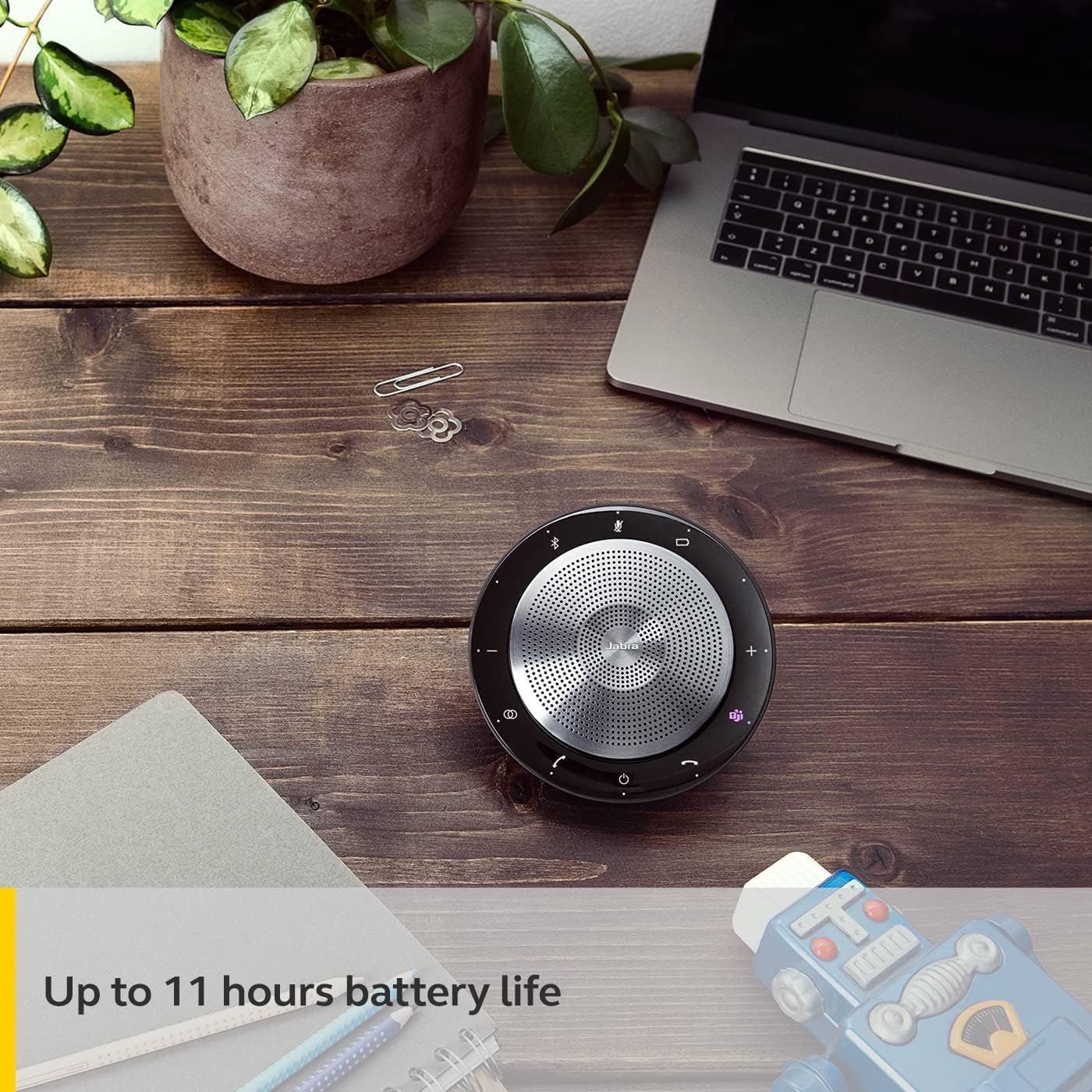 Jabra Speak 750 Haut-parleur de conférence portable certifié Communications unifiées avec adaptateur Bluetooth et USB Connexion avec ordinateurs portables, smartphones et tablettes