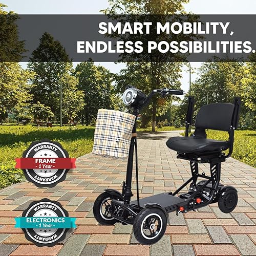 Miniatura 5 de Scooter eléctrico plegable de la batería de litio de la energía de la movilidad de la silla de ruedas eléctrica de viaje fácil para múltiples