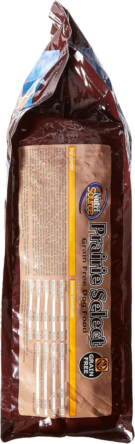 NutriSource Prairie Select Grain-Free Dog Food, Made with Quail and Duck, 5LB, Dry Dog Food
