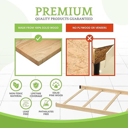 Miniatura 46 de Kit de conversión de tamaño completo, rieles de cama para cunas de bebé, múltiples acabados disponibles (cereza) Cereza,Arenisca,Blanco antiguo,Gris