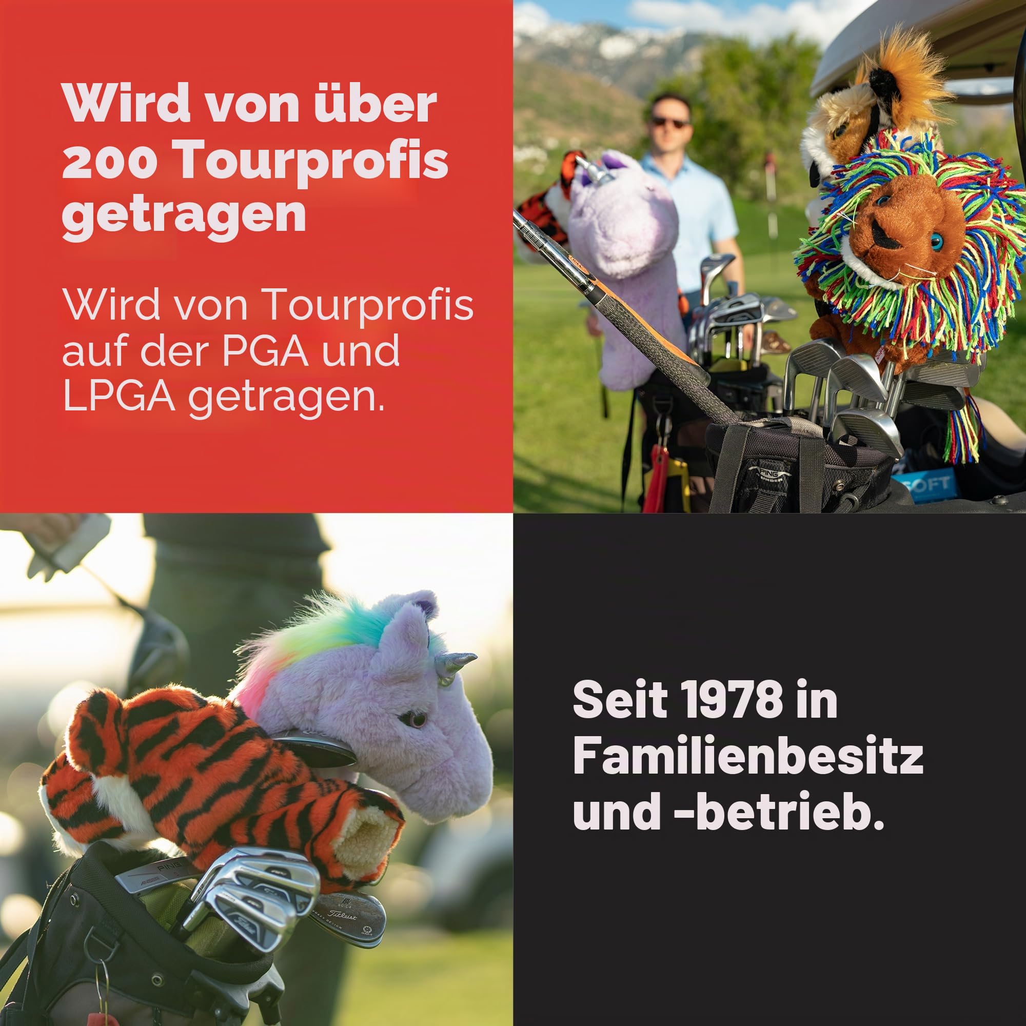 Daphne's Golfschlägerhaube, Eulen-Design, Braun
