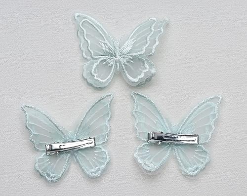 Miniatura 5 de Sowaka 6 pinzas para el cabello de encaje con diseño de mariposa, bordadas suaves, para el cabello, para mujeres y niñas, accesorios para el cabello