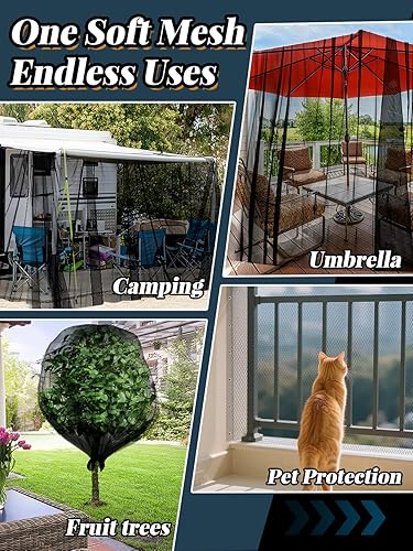 Miniatura 7 de Mosquitera extra grande de 65 x 10 pies, malla para protección de la piel del jardín y las plantas, pantalla de insectos para pájaros de patio,