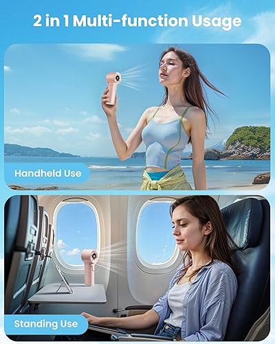 Miniatura 6 de Gaiatop Ventilador turbo portátil de mano, 1-100 velocidades altas ajustables, 3-20 horas de enfriamiento, 4800 mAh USB recargable portátil pequeños