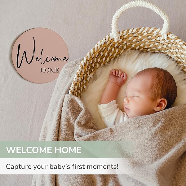 Tiny Trees® Baby Milestone Cards – 7 Double-Sided Milestone Baby Cards Signs for Monthly Photos – Gender Neutral Newborn Baby Gifts – Tear-Resistant Keepsake Baby Milestone Discs (0–12 Months) - 2