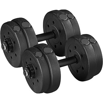Yaheetech Dumbbell Set of 2 Dumbbells with Spinlock Collars for Strength Training 15/20/25/30 kg