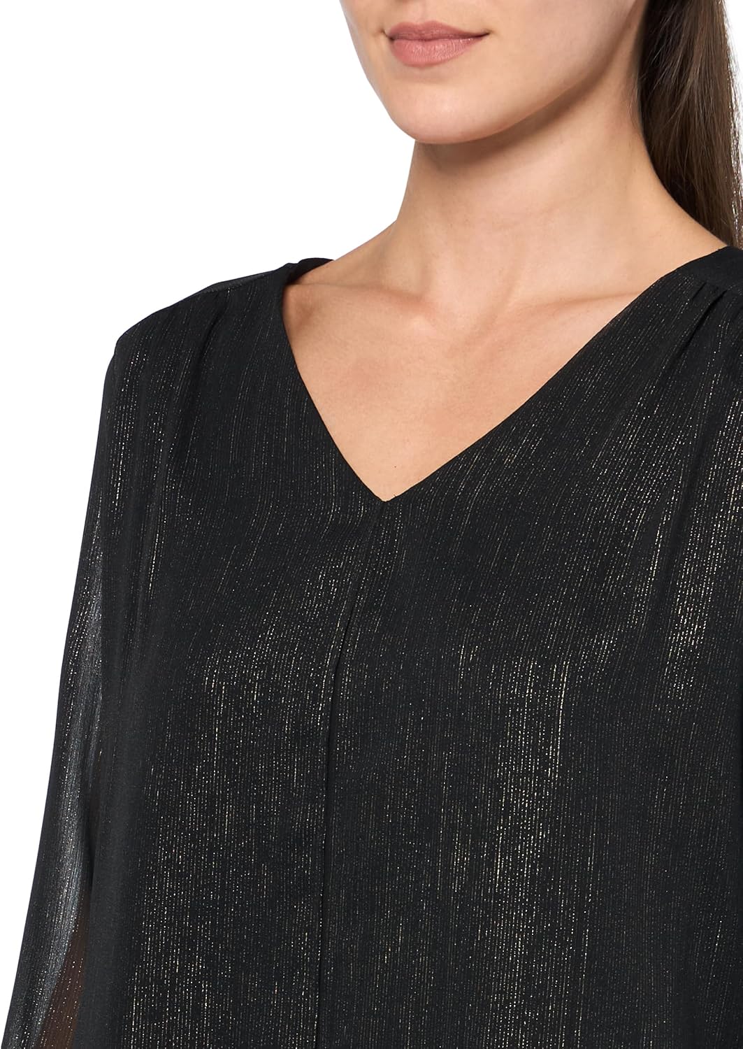 Kasper Women's Ls Double Layer Blouse W Shirred Yoke - Image 3