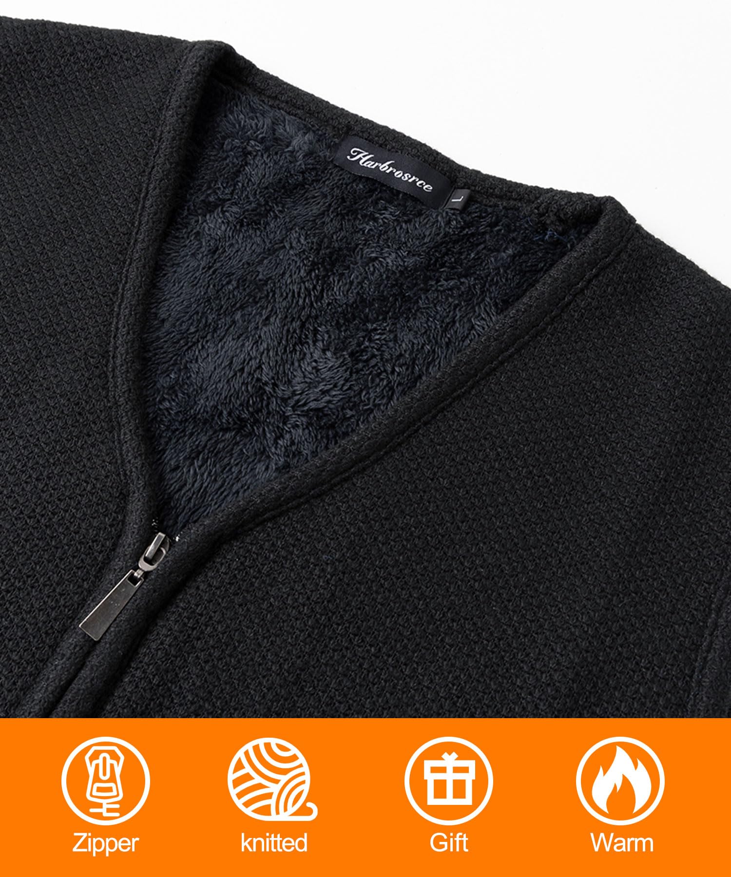 Chalecos Exteriores de Punto para Hombre Forro Polar Cárdigan sin Mangas Otoño Invierno Cremallera Chaqueta de Suéter Cálido Caballero