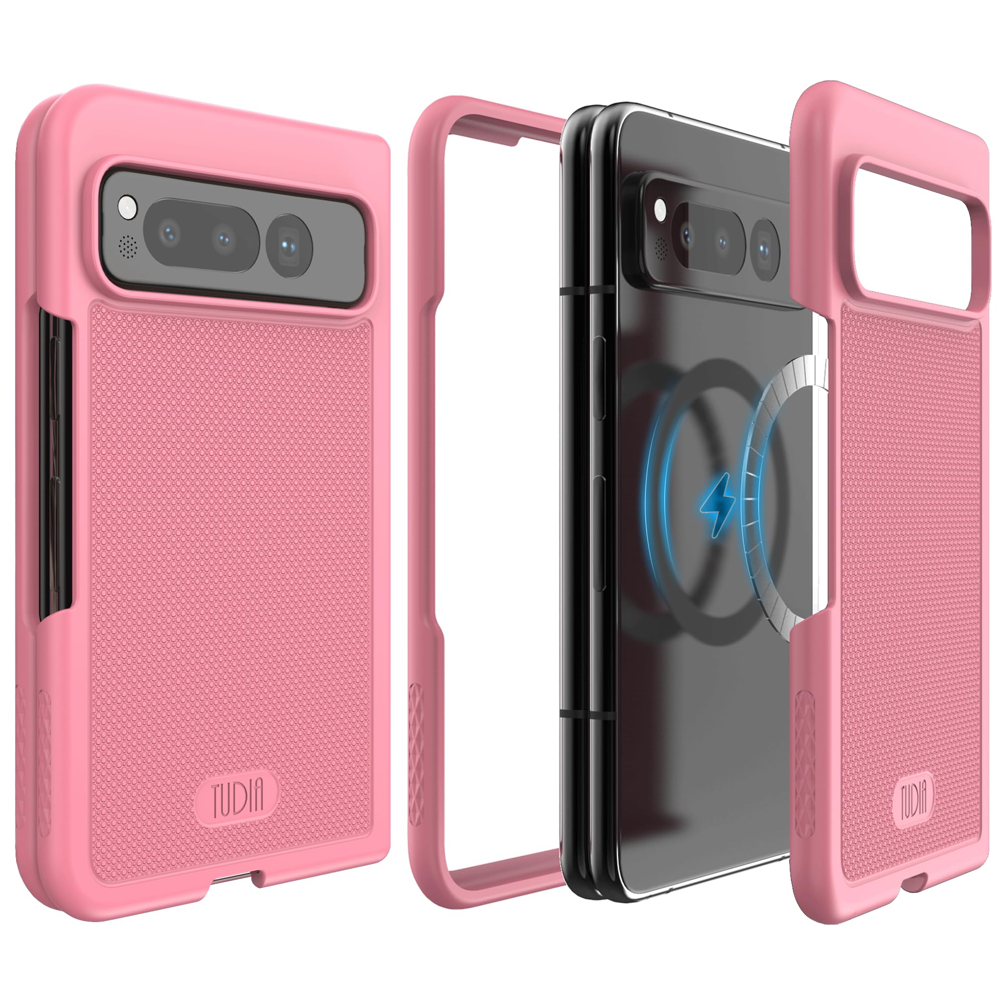 TUDIA MergeGrip V2 Compatible with Google Pixel Fold Case (2023), [Magsafe Compatible] Ultra Slim Snug Fit Lightweight Grip Scratch Resistant Tough PC