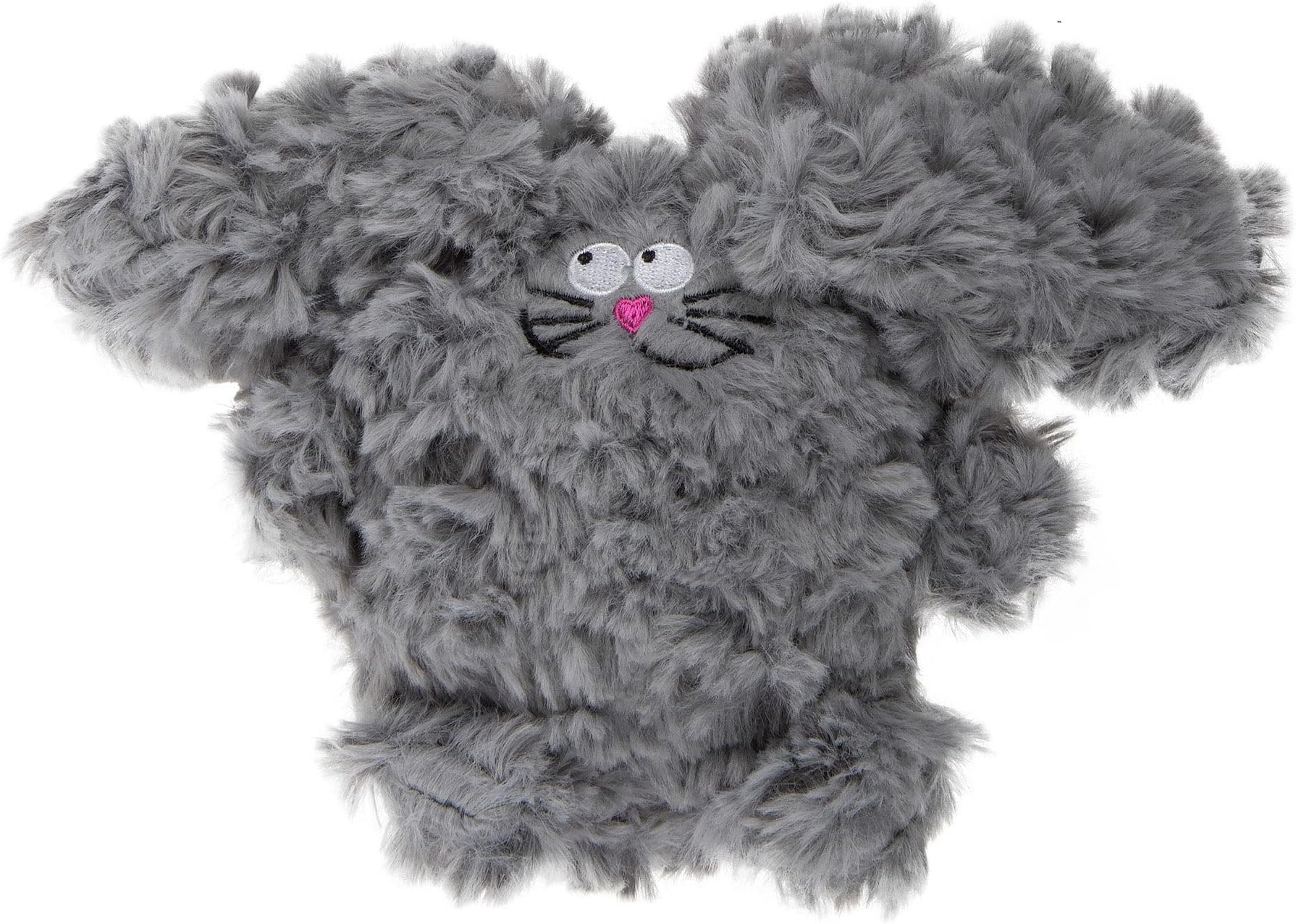 PlayClean Rabbit Squeaky Plush Dog Toy with Odor-Eliminating Essential Oils, Chew Guard Technology - Gray, Small