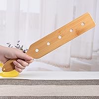 Vista 7 de Paleta gruesa de madera de bambú, pala de madera lisa sólida de 14 pulgadas con agujeros de flujo de aire