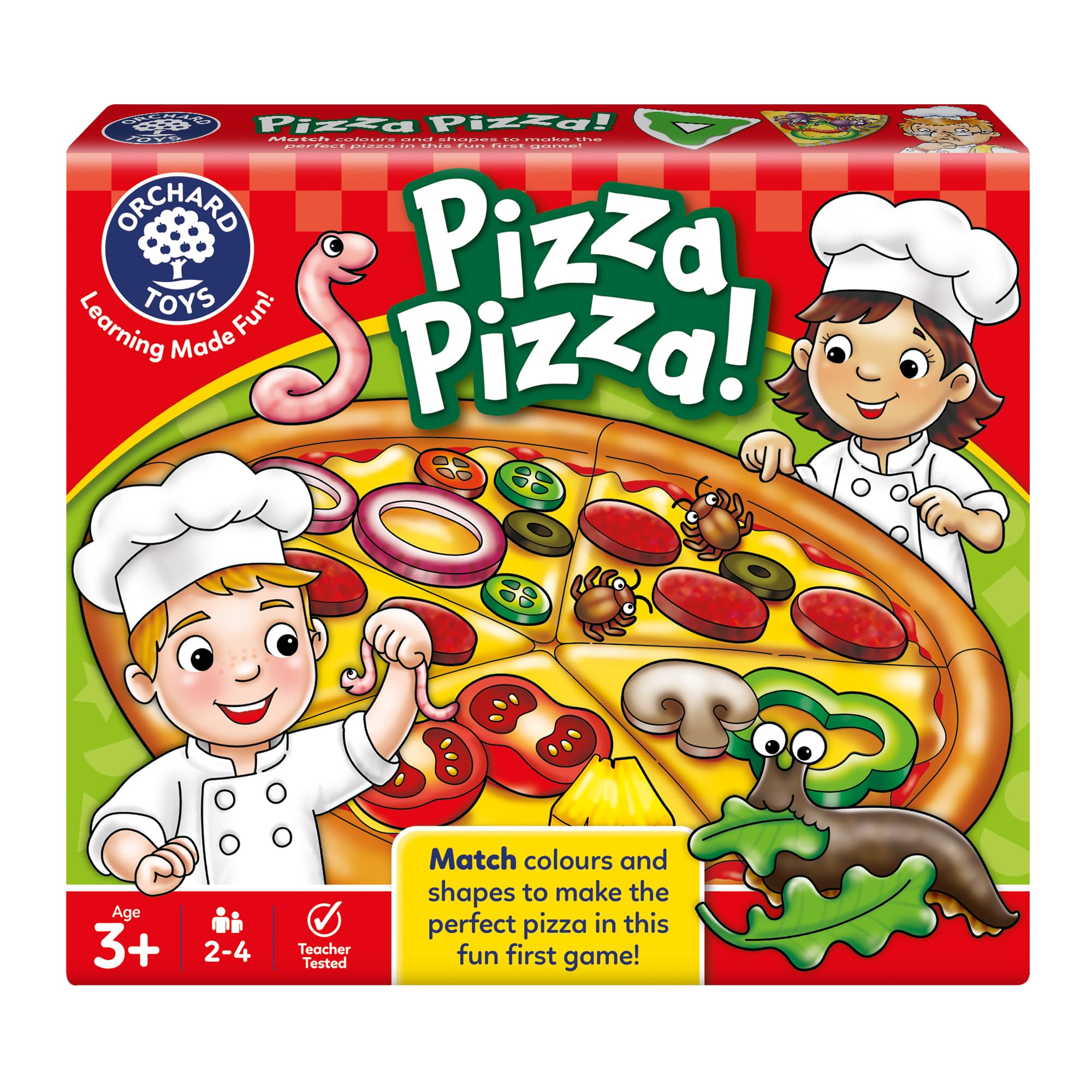 Orchard Toys Pizza, Pizza! Game, Educational Board Game for Preschoolers and Children Age 3+, Shape and Colour Game, Educational Game Toy
