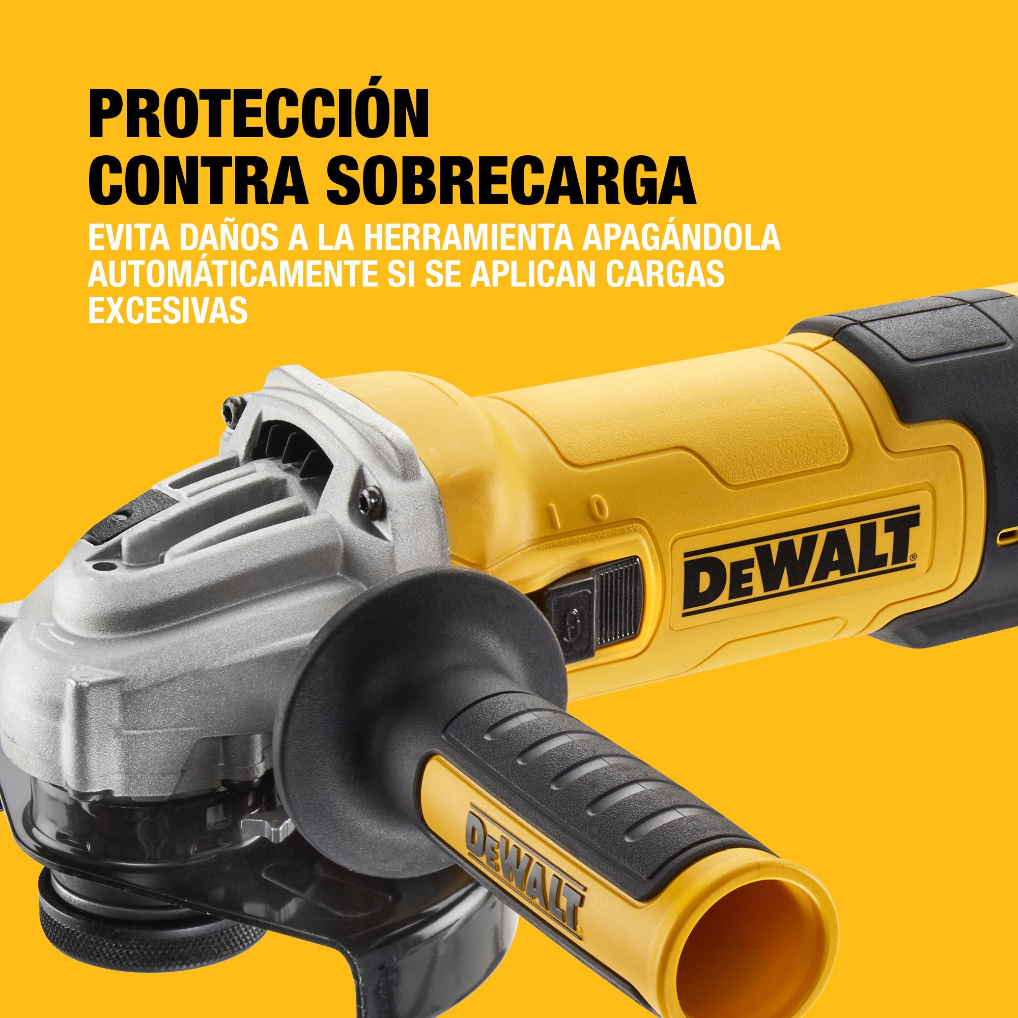 DEWALT Mini-amoladora angular eléctrica, 125mm, Potente motor 1500 W, Arranque Suave + Bloqueo, Velocidad sin carga 2800-10000 rpm, Rosca M14, Sistema de extracción de polvo, DWE4257KT-QS