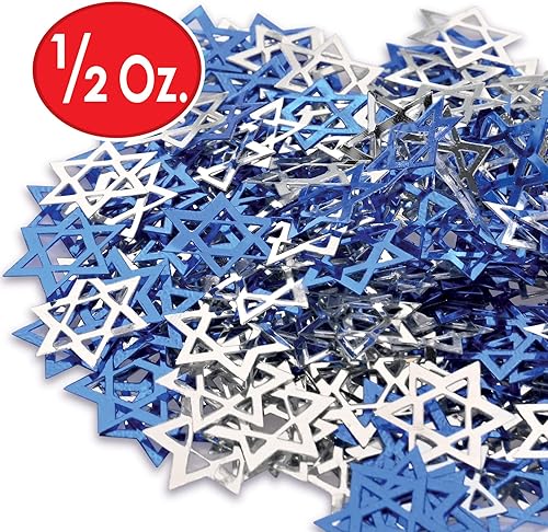 Miniatura 2 de Fanci-Fetti Star Of David (azul y plateado) accesorio de fiesta (1 unidad) (0.5 onzas/paquete)