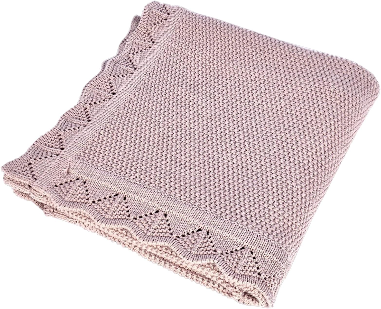 Cotton Baby Blanket Waffle Knit Toddler Blankets Soft Warm Breathable Nursery Swaddling Blankets for Girls and Boys Receiving Blanket for Crib, Stroller, car31 x40(Dusty Rose)