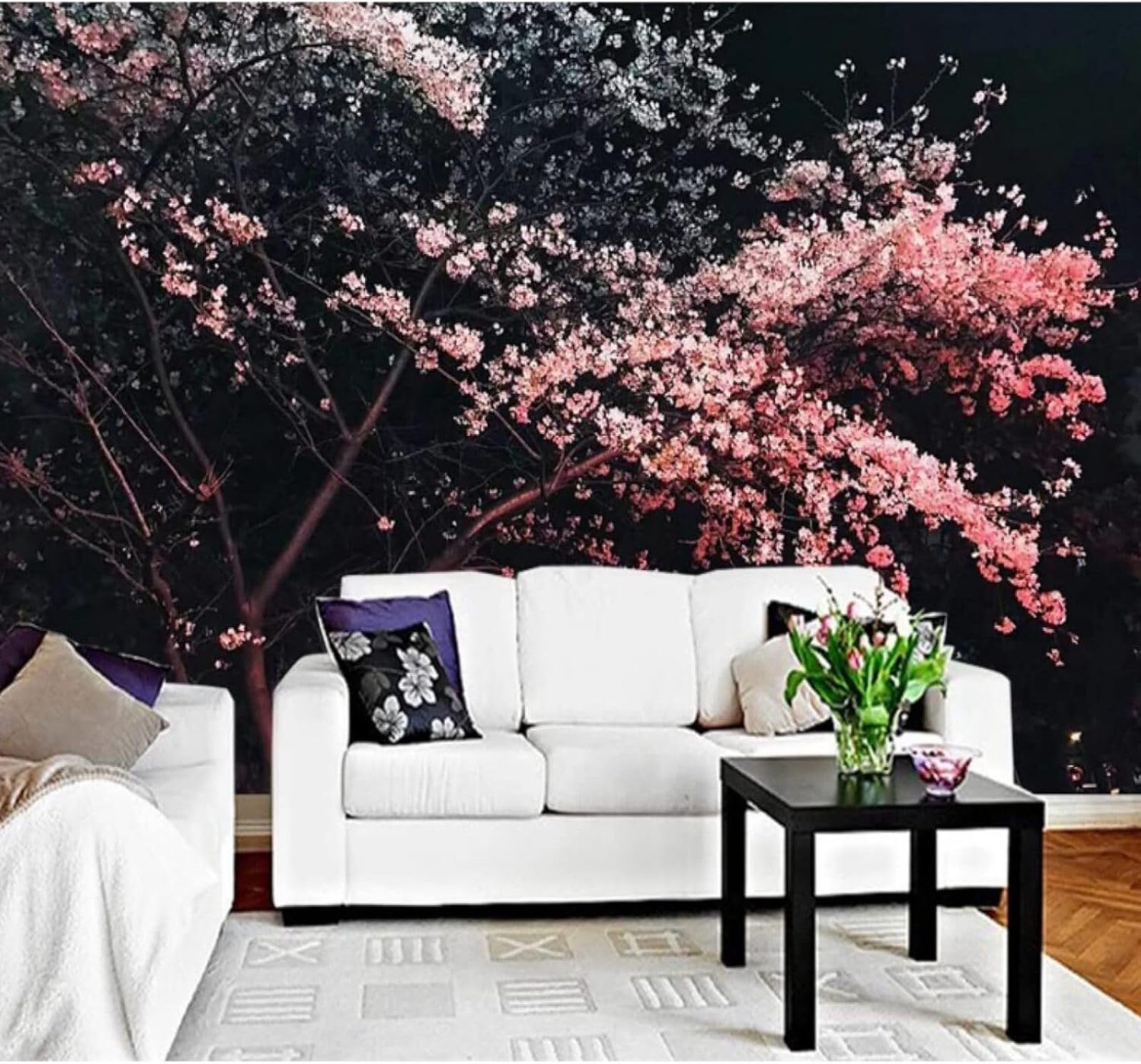 Minimalist Three Dimensional Trees Flowers Landscape 3D Wallpaper Easy Install Feature Office Living Room Sofa Bedroom TV Background Wall Decoration-430cm×300cm