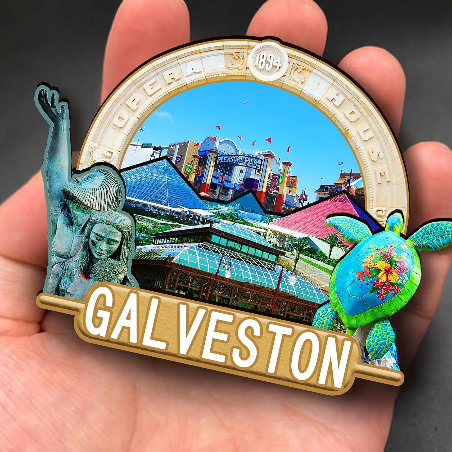 USA Galveston Wooden Magnet 3D Fridge Magnets Travel Collectible Souvenirs Decorations Handmade Crafts-2 image 4