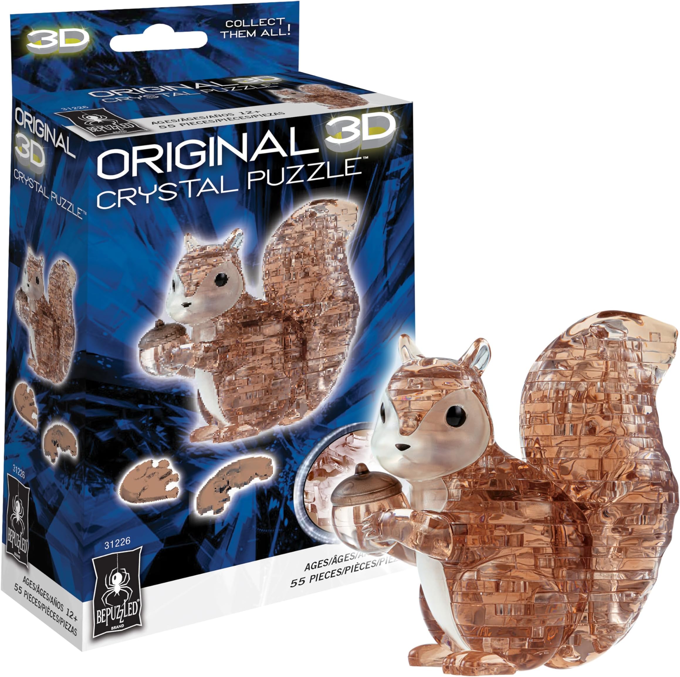 Squirrel Original 3D Crystal Puzzle, Ages 12 and Up