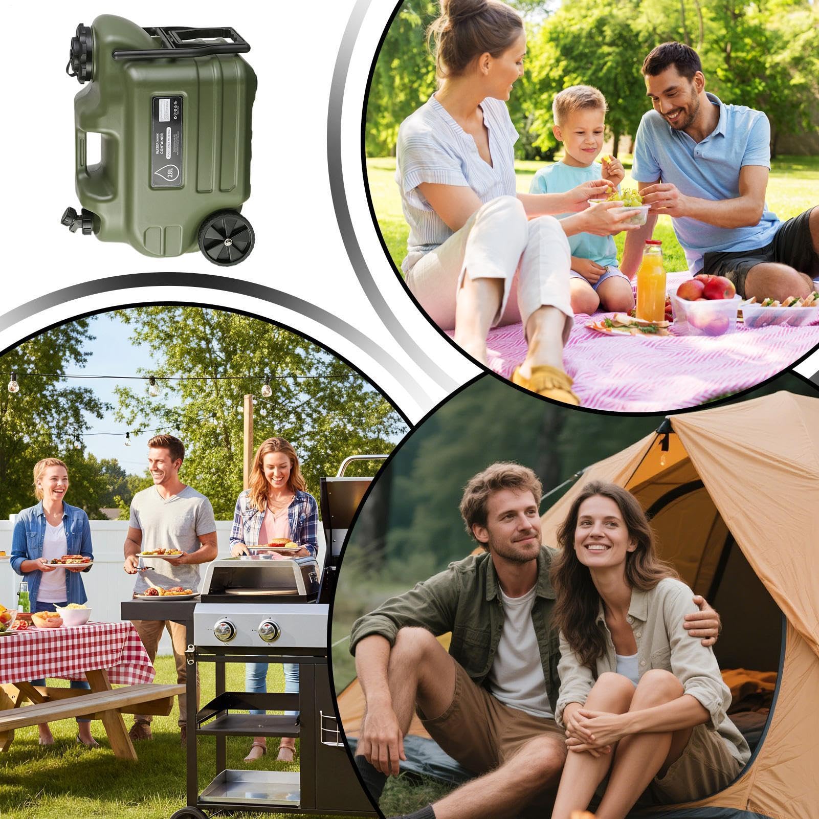 Camping Wasserbehälter 28L auslaufsicherer tragbarer Wasserbehälter mit | Camping Wasserspender Für Outdoor-Aktivitäten Picknicks Auto Wandern Wohnmobil Unterschlupf Hydratatio