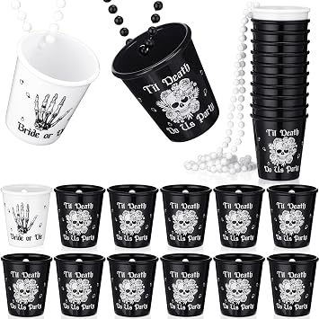 Sasylvia 12 Pcs Bride or Die Bachelorette Party Shot Glass for Halloween