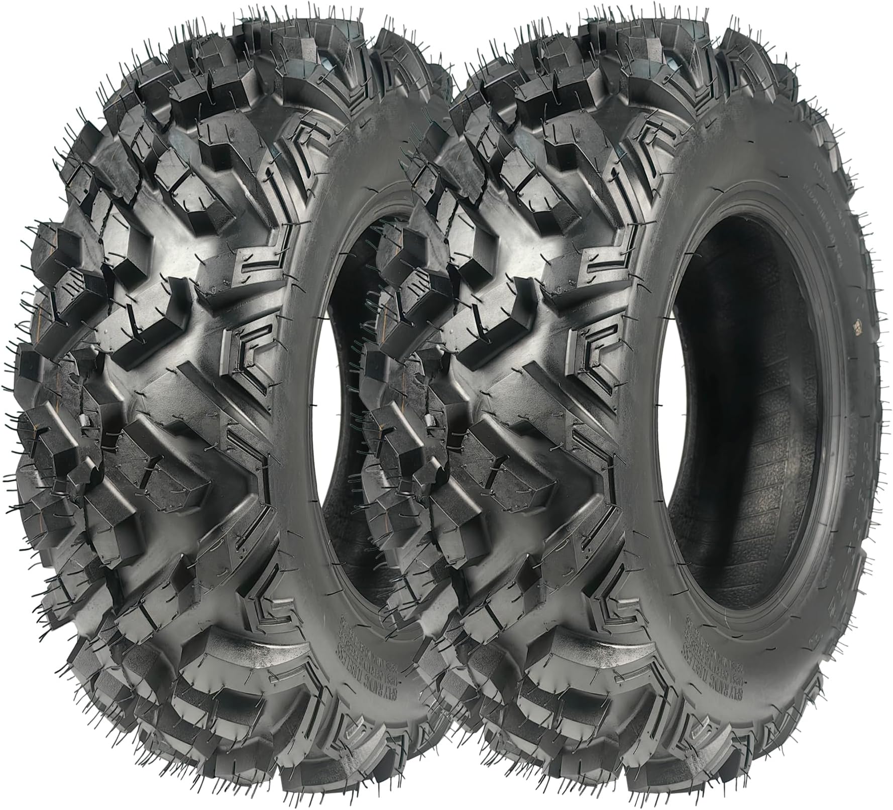GarveeTech 25x8-12 ATV/UTV Tires, 25x8-12 25x8x12 All Terrain 6PR Heavy-Duty Trail Mud Sand Off-Road Tires with 18 mm Deep Tread (Set of 2, Tubeless)