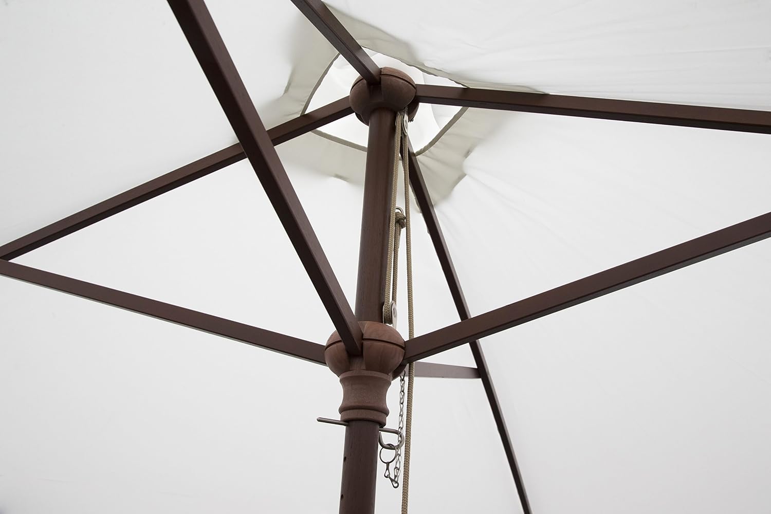 Heininger 1235 DestinationGear 6.5' Square Natural Classic Wood Patio Umbrella