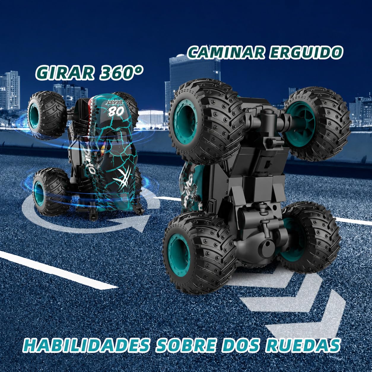 Coche Teledirigido, Monster Truck Niños 3 4 5 6 7 8 años, 2.4GHZ Coche RC Escala 1:20, Coches Teledirigidos para Niños, Juguetes Niños 3 4 5 6 7 8 años, Regalos Cumpleaños niños