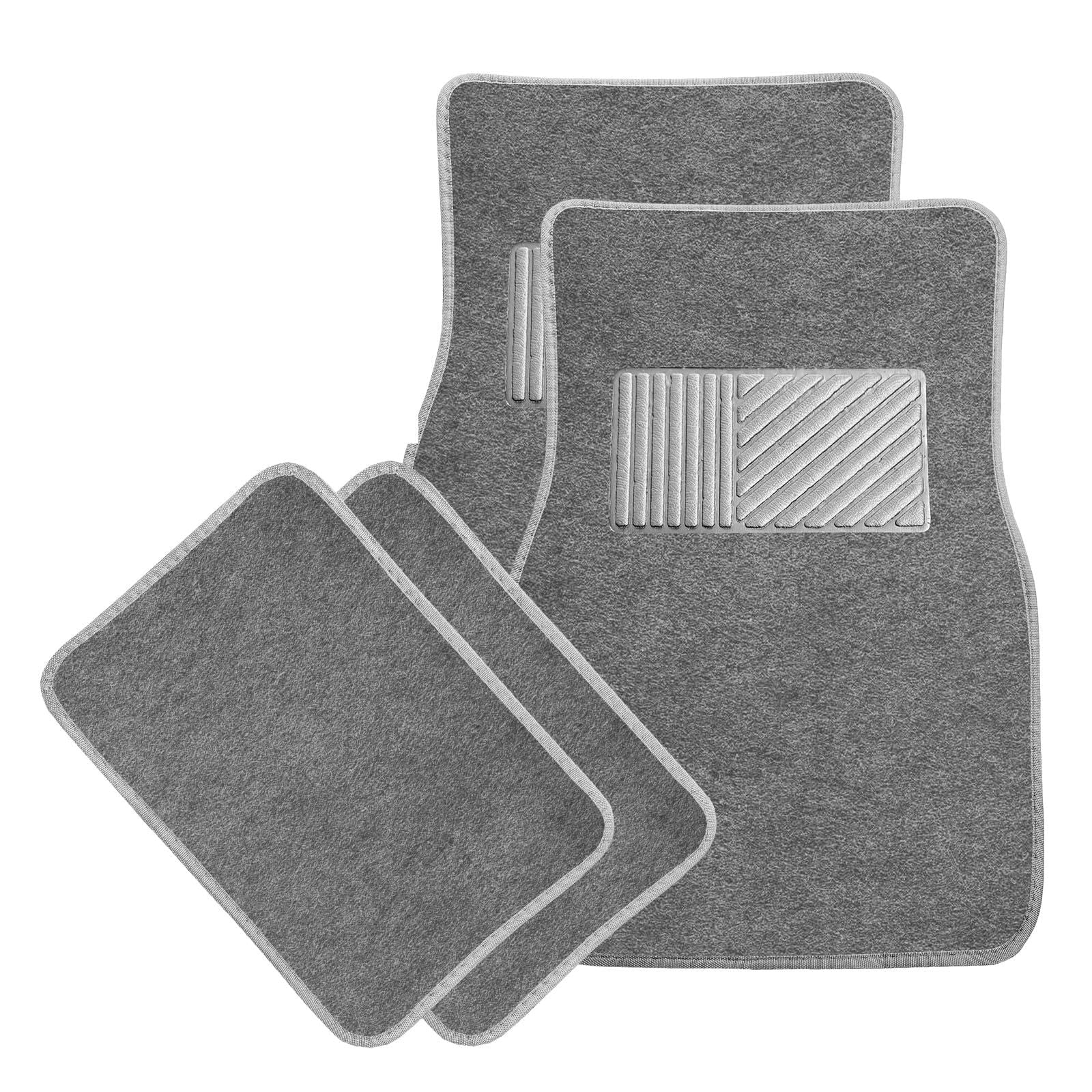 Sun Walker 4 PCS Car Floor Mats Waterproof Anti-Slip Front Rear Car Carpets with Driver Heel Pad All