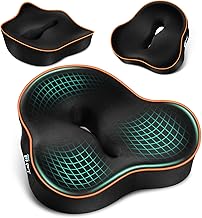 POOTACK Coussin de Siège Ergonomique en Mousse à Mémoire - pour Bureau, Voiture, Gaming et Fauteuil Roulant