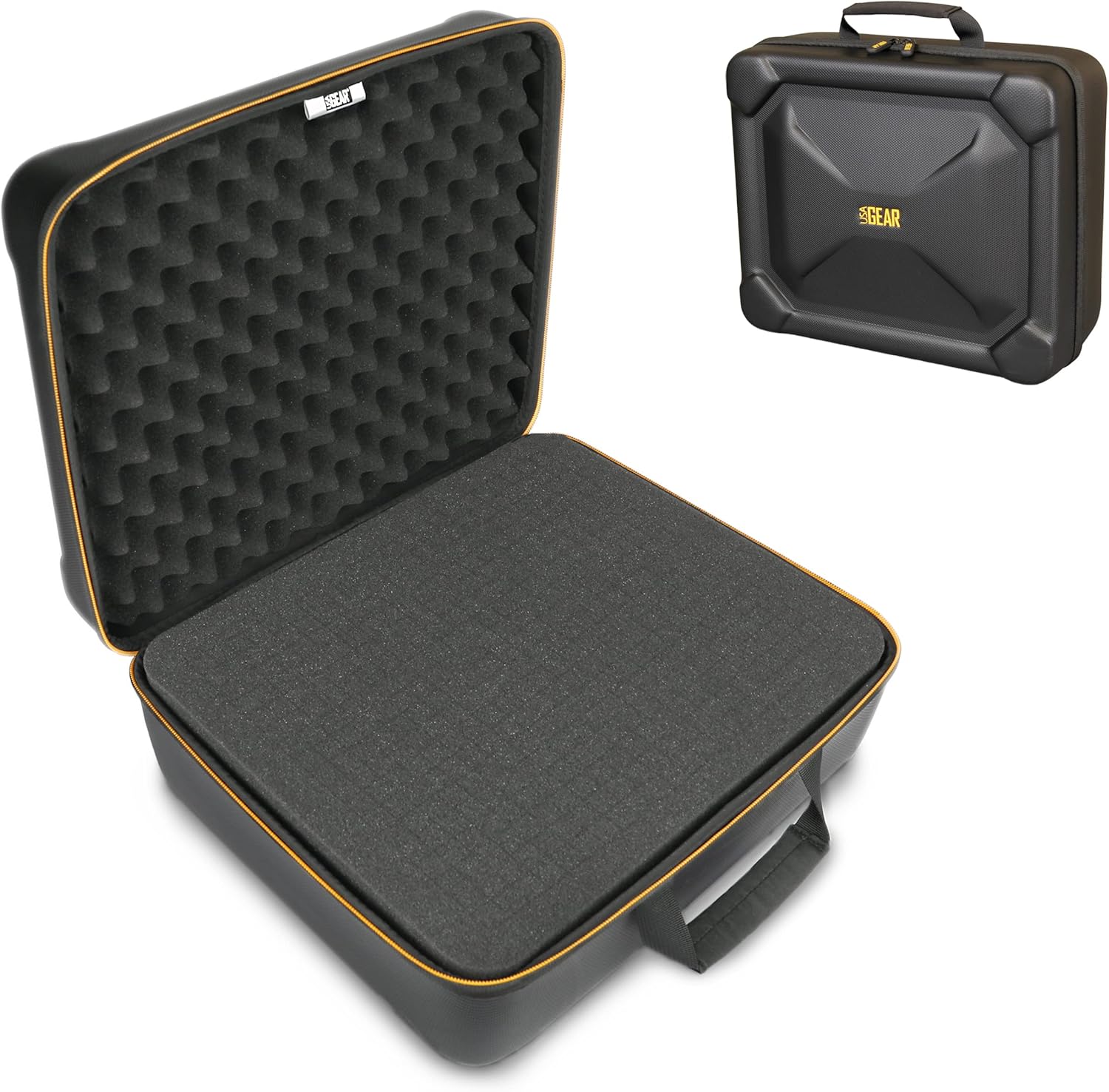 USA GEAR Guitar Pedal Carrying Case - Multi Effects Guitar Pedal Travel Case Compatible with Zoom G1X FOUR, HX Stomp, and More Guitar Multi Effect Pedals - Pick & Pluck Foam, Egg Crate Top (Case Only)