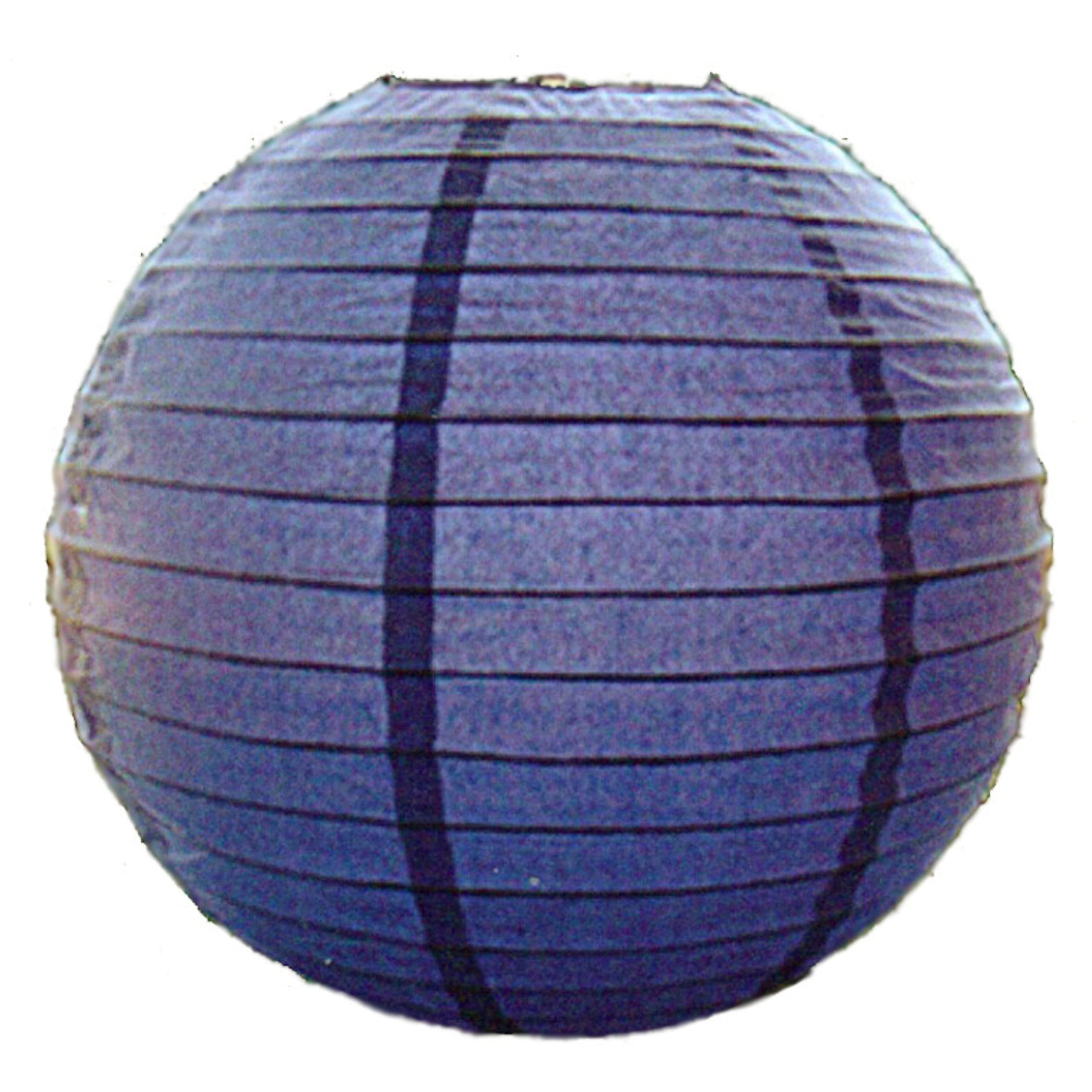 Loxton Lighting - Regular Wire Chinese Hanging 12 inch Diameter Paper Lanterns - Navy
