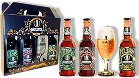 Kit de Cerveja Artesanal para Presente - Schornstein 3 Garrafas 500 ml + Taça 350 ml