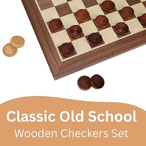 Miniatura 6 de WE Games Juego clásico de cuadros de madera de la vieja escuela, 12 pulgadas.