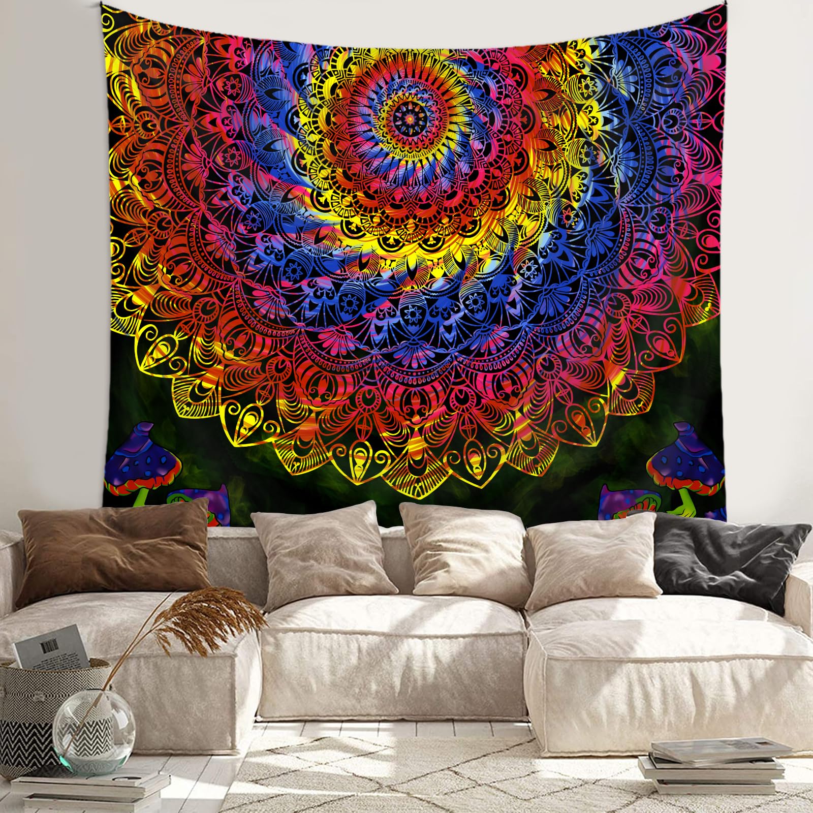 Indien Mural Tapis Psychédélique Tenture Murale Mandala