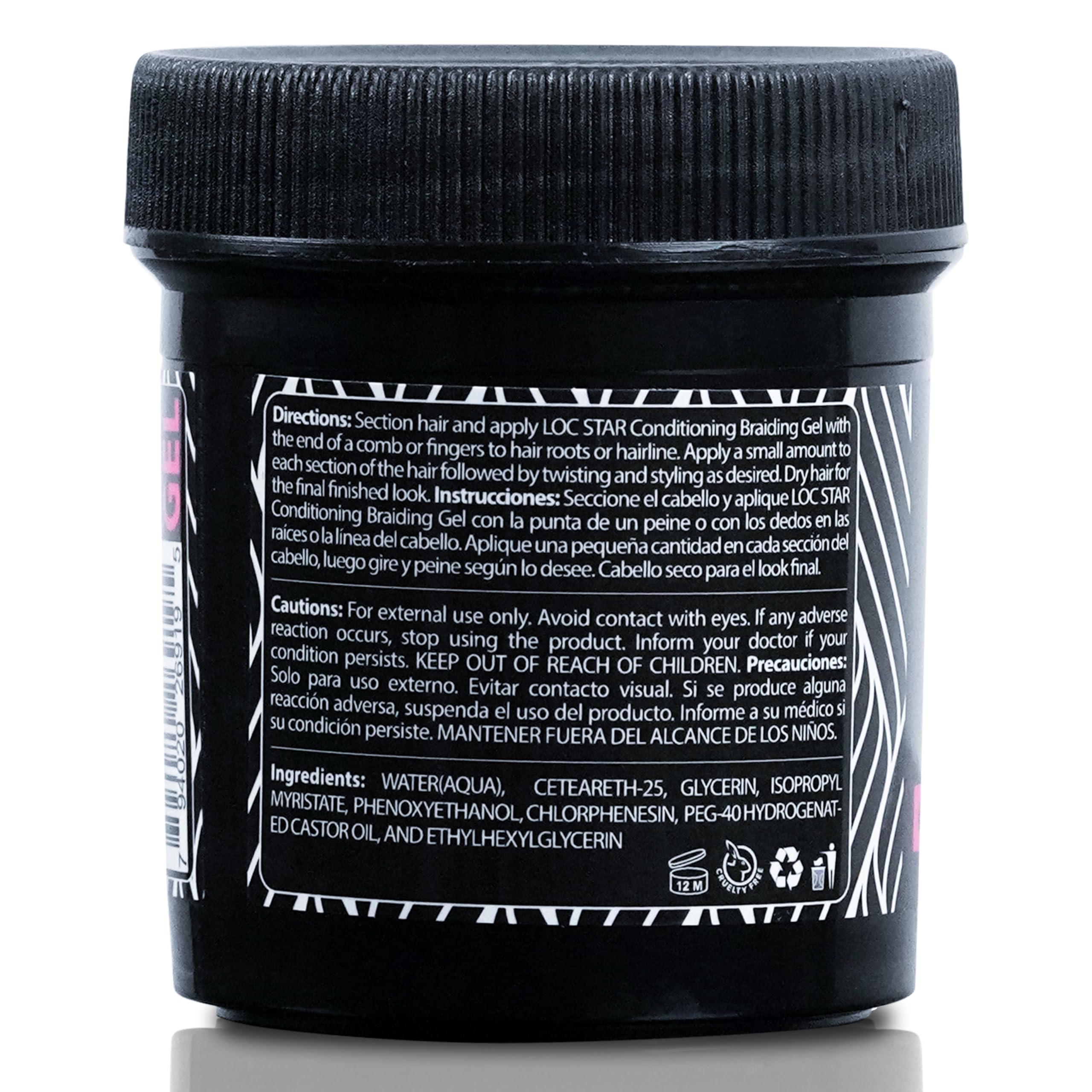 Loc Star Flechtgel, 96 ml, glänzendes Haarstyling-Gel für Zöpfe, Locks, Twists