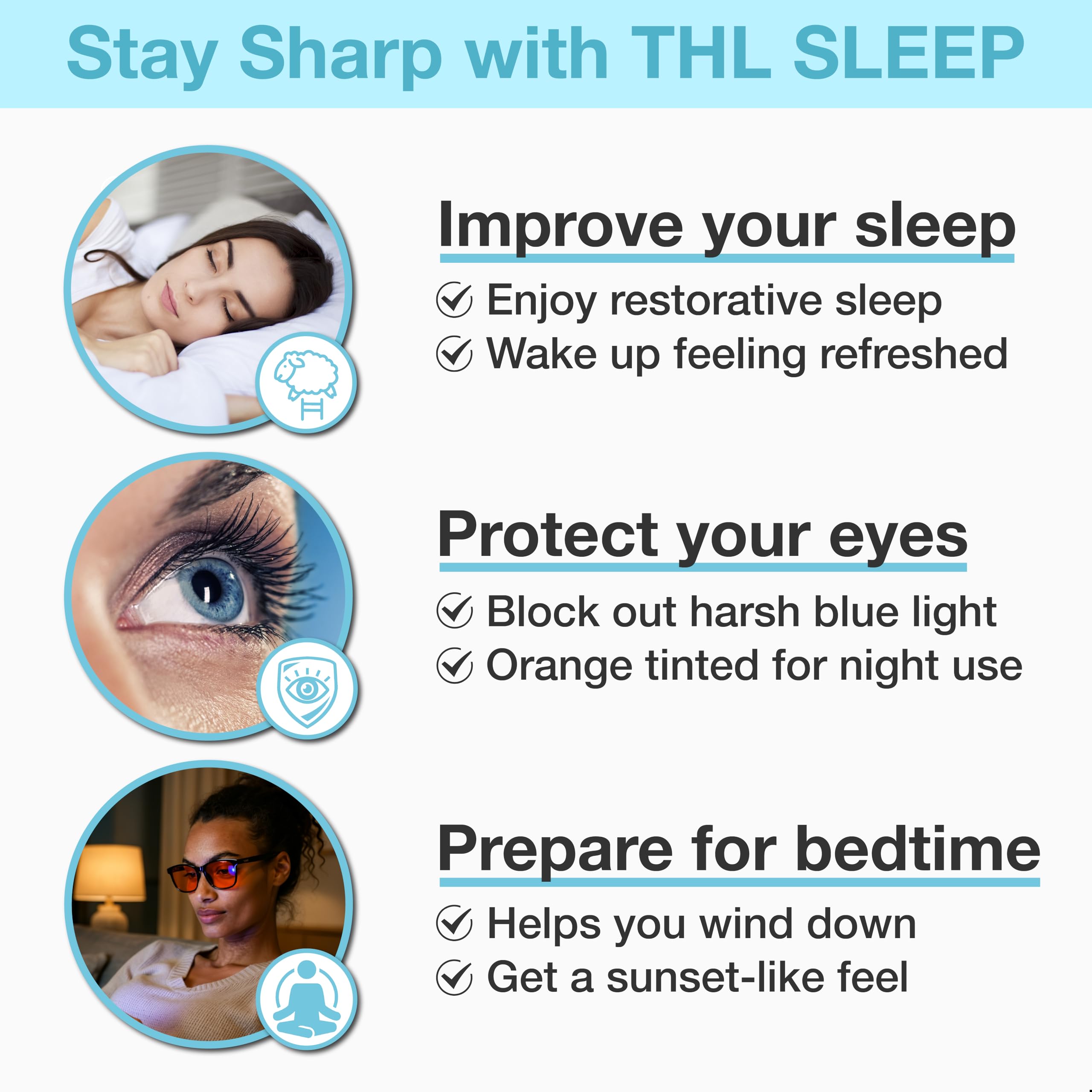 Lunettes de blocage de la lumière bleue ambrée pour le sommeil – Lunettes pour ordinateur – Lunettes de lumière orange bleue – Lunettes d'ambre pour bloquer la lumière bleue – Lunettes de sommeil
