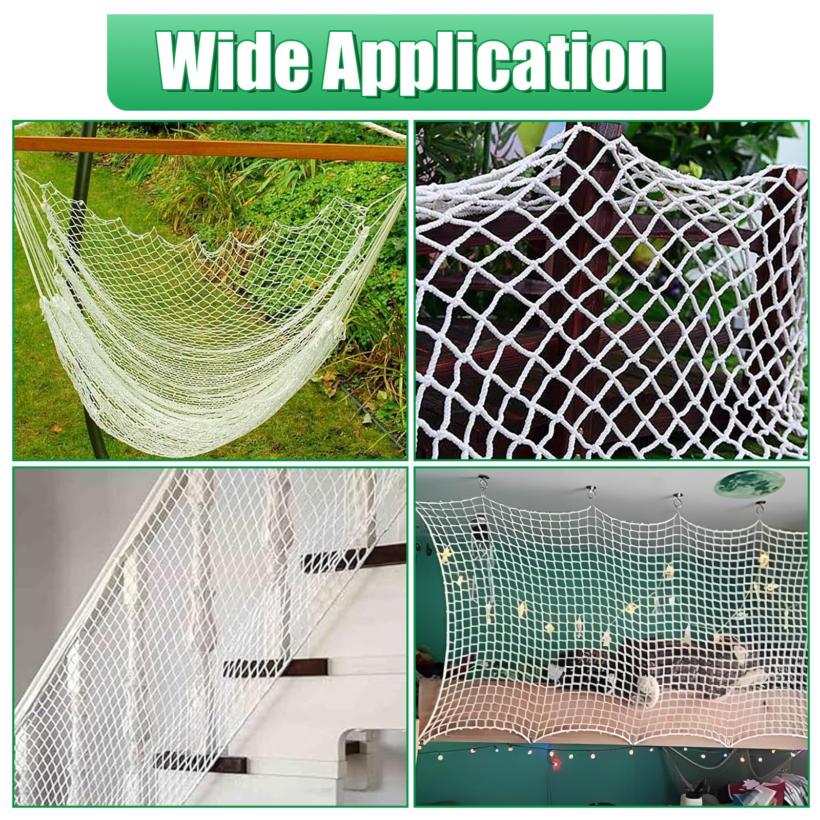 Katzennetz für Balkon 1.5 x 5 m Katzenschutznetz Nylon 3cm Mesh Sicherheitsnetz Weiß Treppen Schutznetz Rausfallschutz für Fenster und Türen