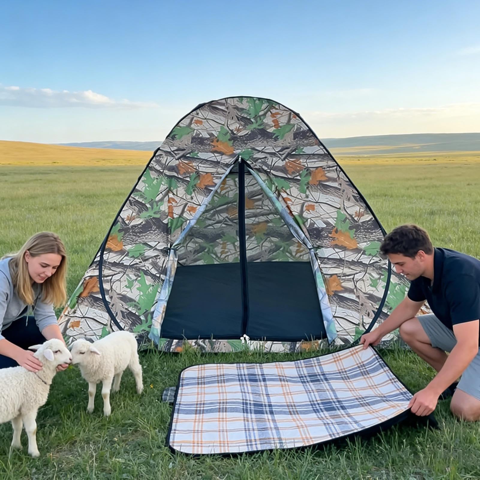 Namioty kempingowe | W Pełni Automatyczny Składany Wiatroszczelny Daszek - Namiot outdoorowy z kamuflażem | Sport, outdoor, plaża, rodzina, piknik, wędrówki, wędkarstwo, podróże,