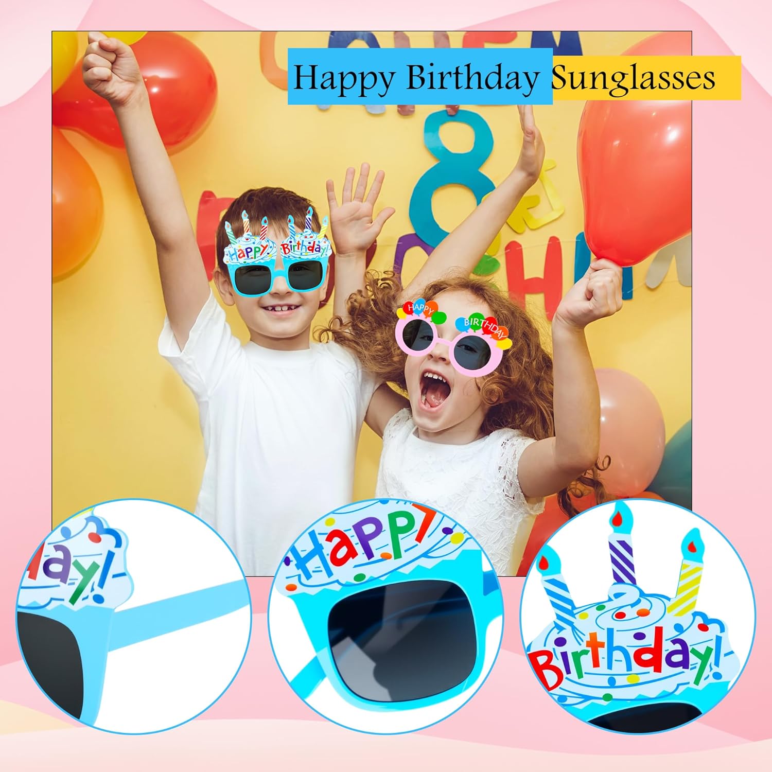 14 Pack Birthday Glasses Funny Plastic Birthday Eyeglasses Happy Birthday Party Sunglasses for Birthday Party and Photo Booth Props - Image 3