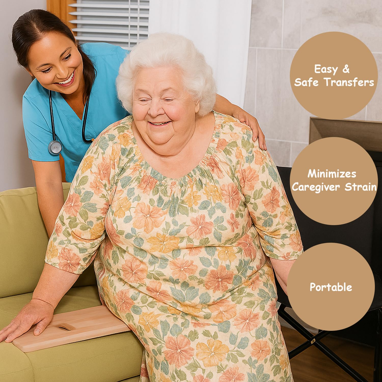Urby Tabla de transferencia extra ancha y gruesa para transferir a silla de ruedas, cama o coche. Ideal para personas mayores, ancianos o pacientes de terapia física. XXL