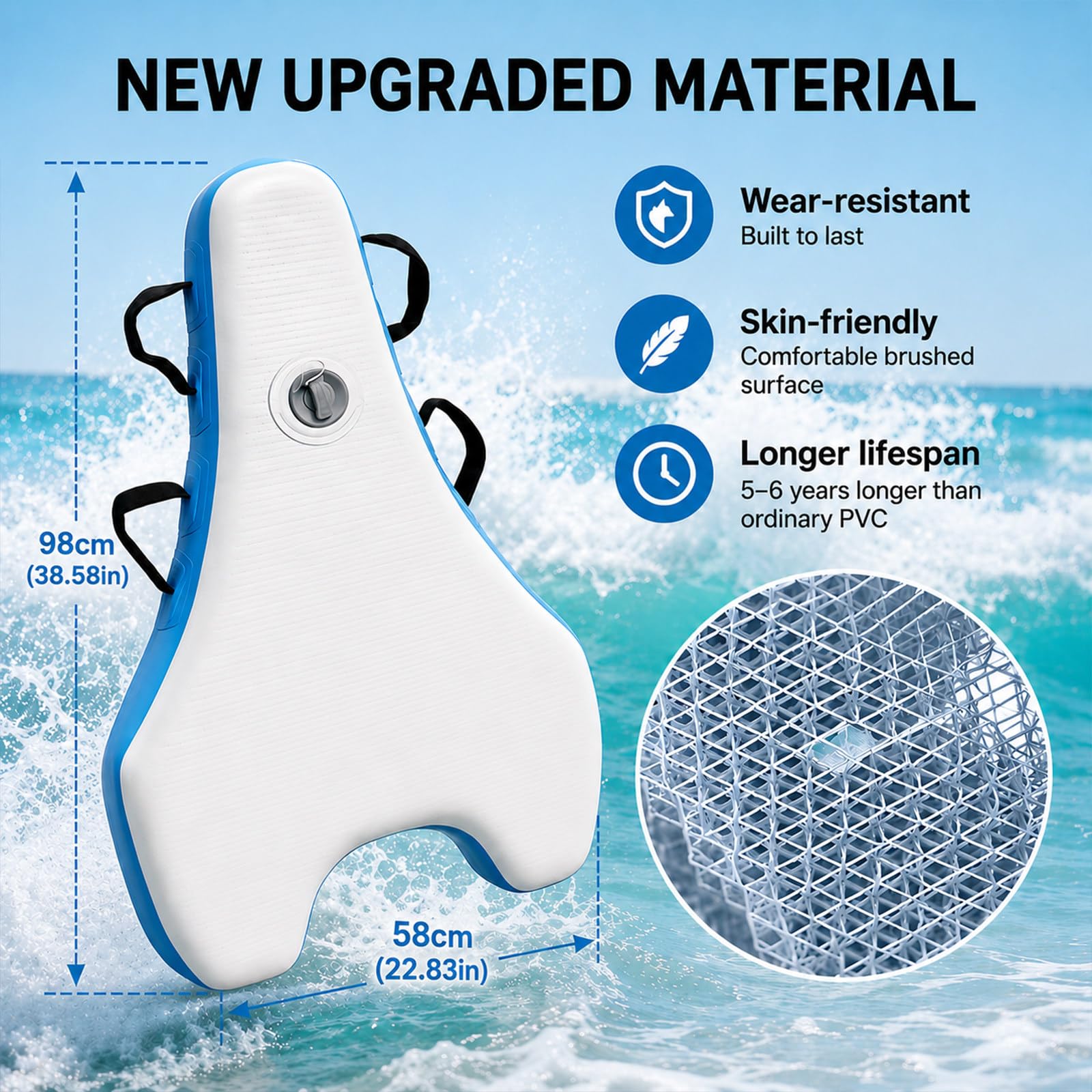 Tabla de Surf Eléctrica Y Scooter Subacuático 2 En 1, Tabla de Bodyboard Inflable para Adultos, Motor Sup 500w/700w, 3-7 Km/H, 40-130 Min, Modo Dual para Principiantes Y Profesionales 500W10A