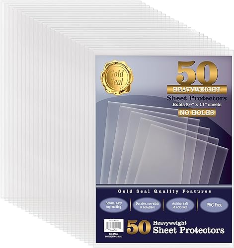 Miniatura 9 de Gold Seal - Protectores de hojas sin agujeros, paquete a granel, tamaño carta (8.5 x 11 pulgadas), protectores de hojas transparentes pesados, carga