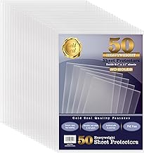 GOLD SEAL No Holes Sheet Protectors, Bulk Pack, Letter Size (8.5 x 11 Inch), Heavyweight Clear View Sheet Protectors, Top Loading, Document Protectors, Artwork Protectors,(50 Pack)