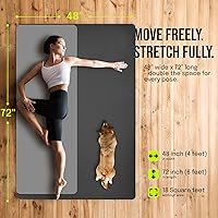 Vista 3 de Large Yoga Mat (6'x4') – 1/4" & 1/2" Thick Exercise Mats for Home Workout, Extra Wide Workout Mats for Home Gym, Yoga, Pilates, Stretching, Floor &