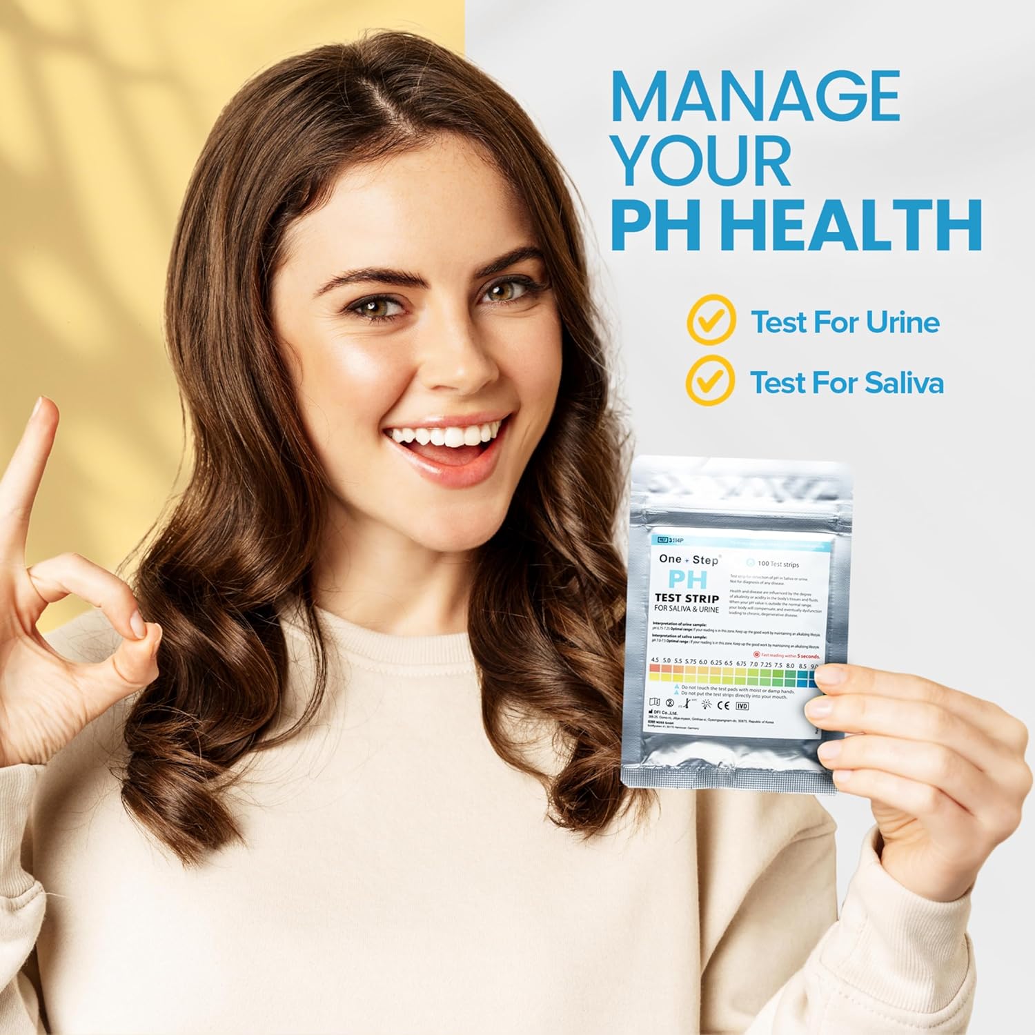 One Step pH Test Strips for Urine & Saliva Testing (4.5-9.0), 100 pH Strips, Test Alkaline & Acid Levels in The Body, Body pH Test Kit, Highly Accurate Results in Seconds, Home Health Tests - Image 4