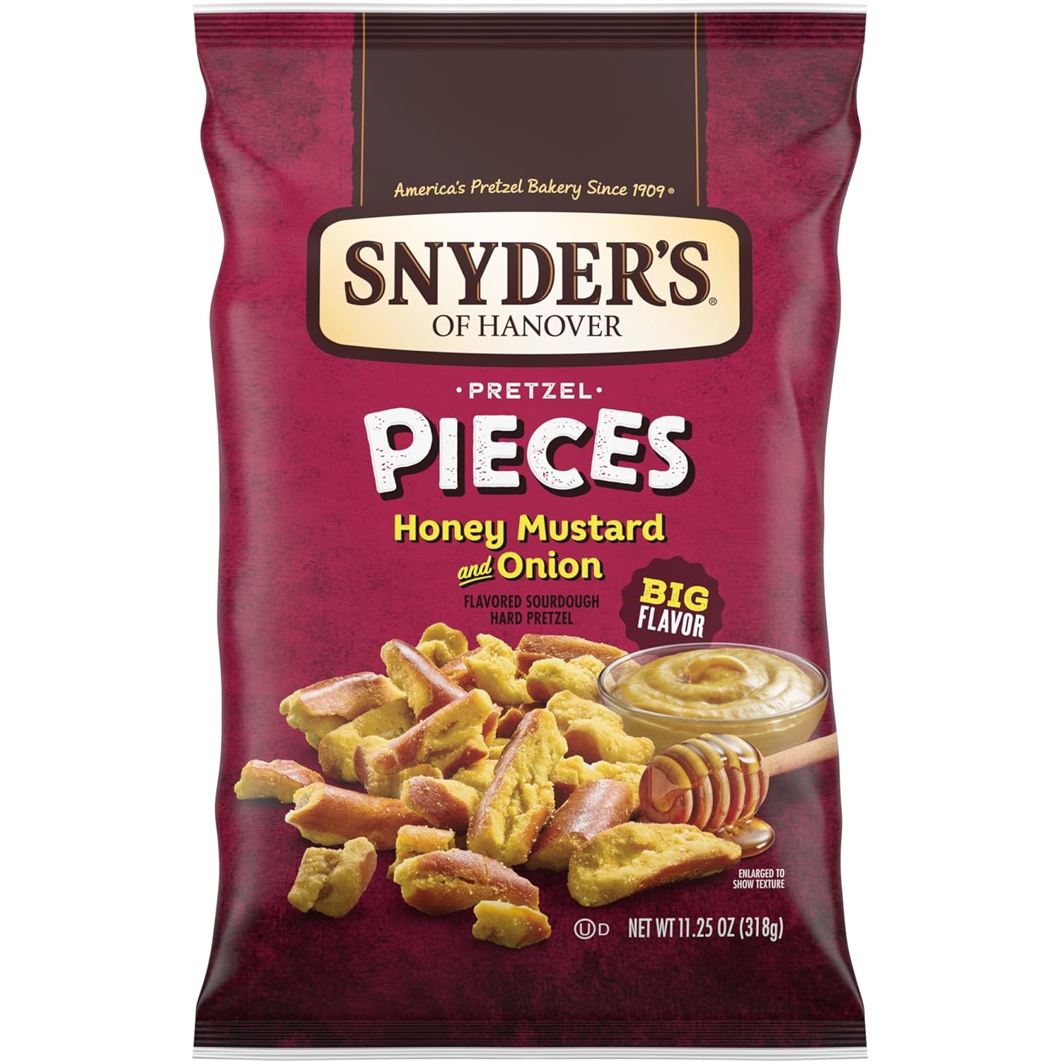 Snyder's of Hanover Honey Mustard &amp; Onion Flavored Pretzel Pieces, 11.25 Oz